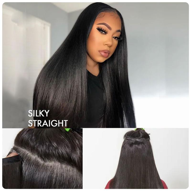 Mscoco Clip In Human Hair Extensions invisible And Seamless Yaki Straight/ Body Wave/ Silky Straight Real Human Hair Clip In Quick Weave No Salon Needed 7pcs/pack Easy To Install