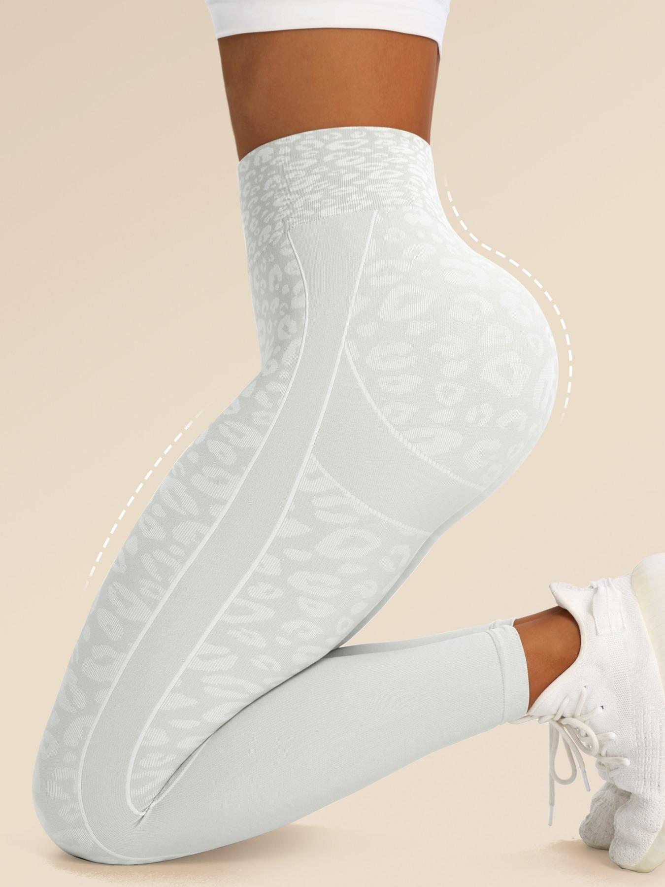 Women's Leopard Print High Waist Sports Shaping Leggings, Casual Comfy Breathable Skinny Pants for Yoga Gym Workout Running, Ladies Sportswear for Fall & Winter