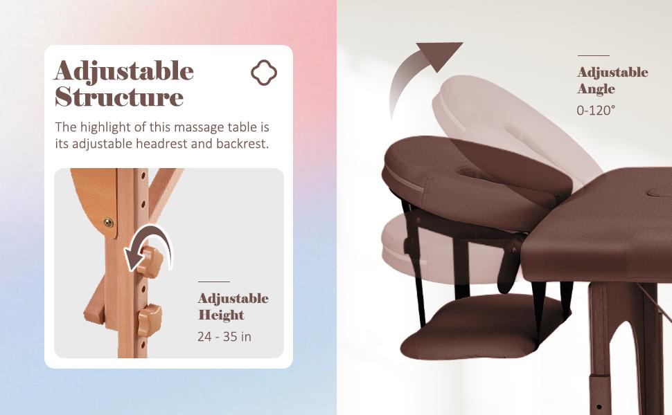 Massage Table Portable Wide Massage Bed 84 Inches Spa Bed 2 Fold Table 9 Heigh Adjustable Carry Case Salon Bed Face Cradle Bed Brown Massage Table Portable Wide Massage Bed 84 Inches Spa Bed 2 Fold Table 9 Heigh Adjustable Carry Case Salon Bed Face Cradle Bed Brown