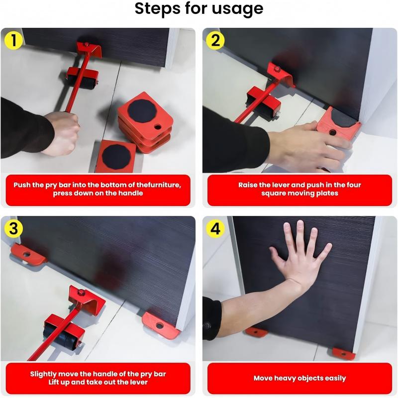 Mobile Appliance Dolly and Lift Wheel Tool Set, Durable and Safe, Easy to Move and Rearrange, Convenient and Effortless Transportation