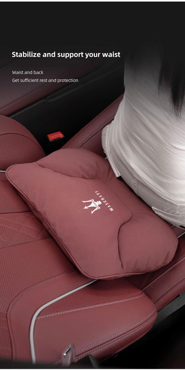Car Seat Headrest Lumbar Support Protective Pillow Waist Cushion For Maserati Levante Ghibli MC20 Grecale Quattroporte GranTurismo President GranCabrio Coupe Spyder