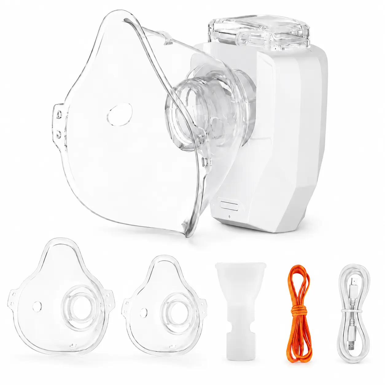 Portable Ultrasonic Nebulizer Machine, Rechargeable Mesh Nebulizer with Adult & Child Masks, Mouthpiece, Compact USB-Enabled for Home, Travel, Portable Nebulizer Machine