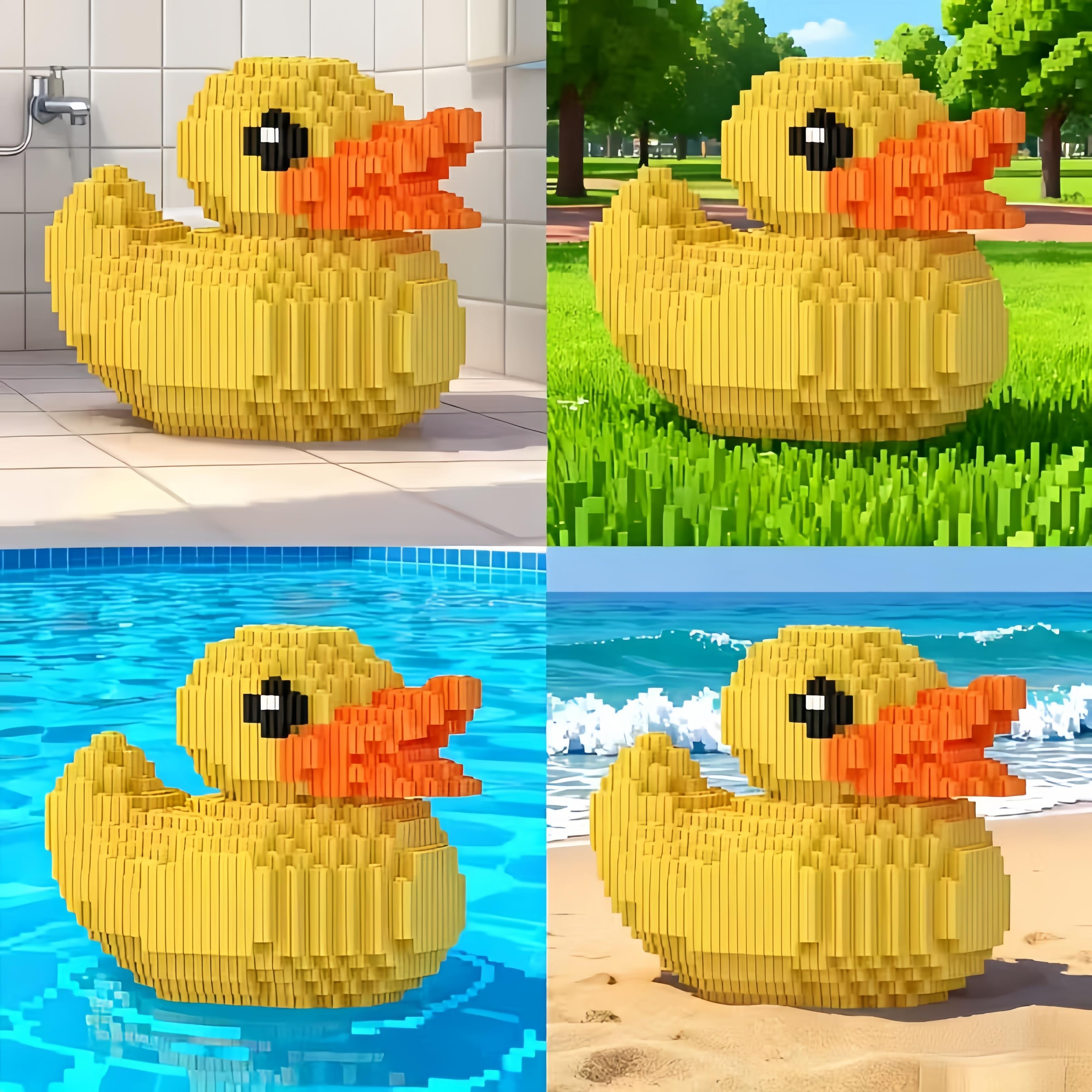 Cute Duck Stackable Building Blocks Model, Building Block Sets, 1000pcs 14cm High, 3D Creative Decoration, Perfect Gift, Develops Hand Skills