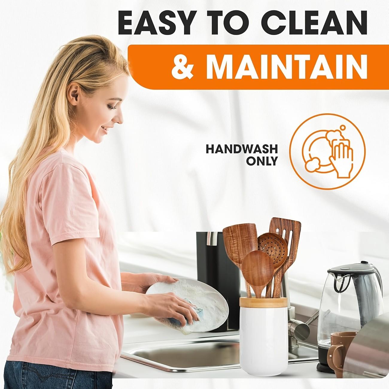 4pcs Premium Wooden Kitchen Utensils Set, Handmade Teak Cooking Tools, Filtering Spoon and Mixing Spoon, Durable Kitchen Tools