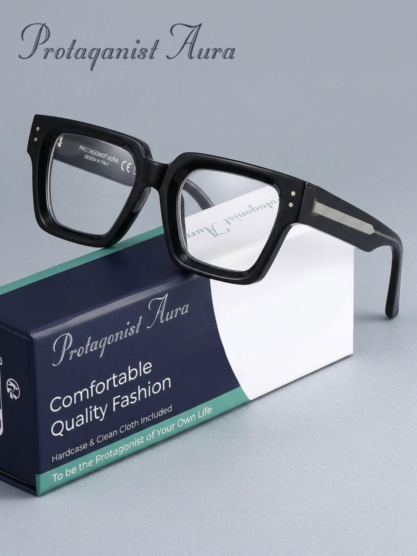 Protagonist Aura Anti Blue Light Glasses Tortoise Shell Square Style, Reduce Digital Eye Strain, Perfect for Work, Study And Gaming