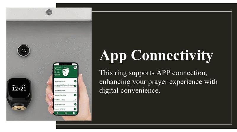 Smart Prayer Beads Ring with Timer, APP-Connected and Waterproof Electronic Counter, Ideal for Muslim Prayers and Daily Worship Smart Prayer Beads Ring with Timer, APP-Connected and Waterproof Electronic Counter, Ideal for Muslim Prayers and Daily Worship