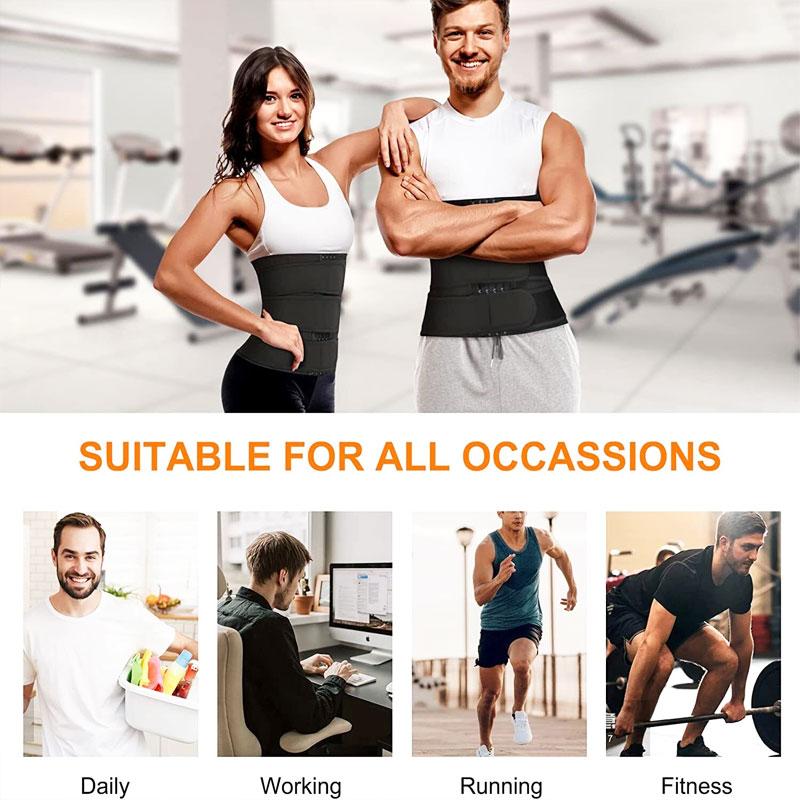 CATTIBOR Men Zipper Sauna Waist Trainer Cincher,Men Neoprene Workout Corset With Adjustable Hook & Eyes,Men & Women Trainer GYM Fitness Shapewear Sport Belt,Men Sportwear Polyster