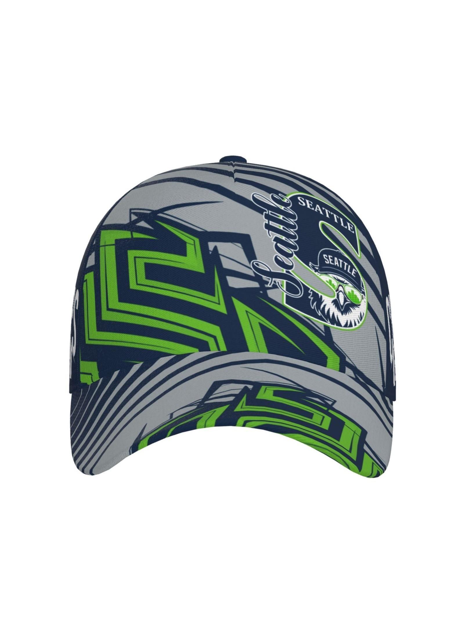 Seattle Logo Baseball Hat Unisex, Vintage Tricolor Decorative Hat, Adjustable Neutral Game Day Hat, Perfect for Fans, Players, Supporters