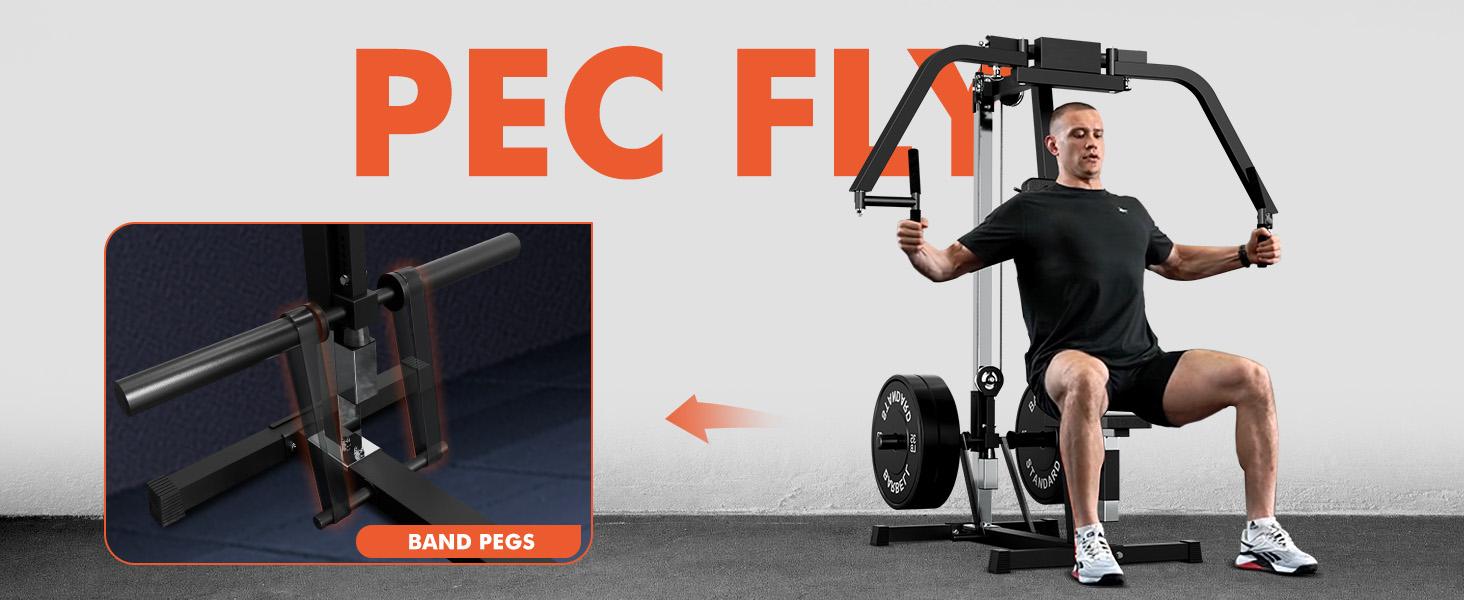 MIKOLO Chest Fly Machine, PEC Fly and Reverse Delt Machine, 400 lbs Upper Body Specialty Machine for Pectoral and Rear Deltoid with Band Pegs, Chest, Back, and Shoulder Training for Home Gym Adjustable Workout Equipment SpringStatements