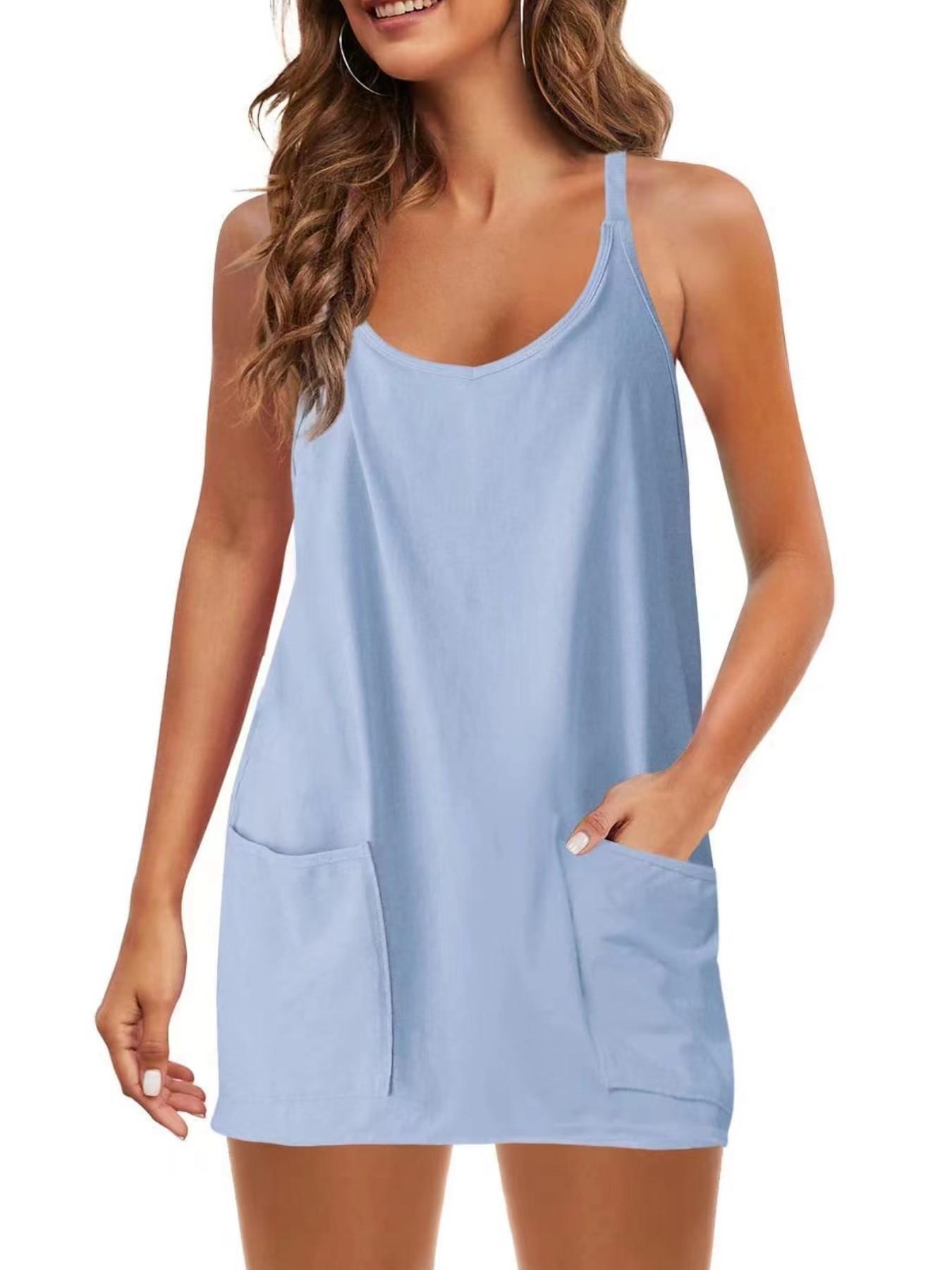 Women's Tank Top & One-Piece Short Set, European-American Style, Perfect for Daily Wear, Ideal for Comfortable, Fashionable Summer