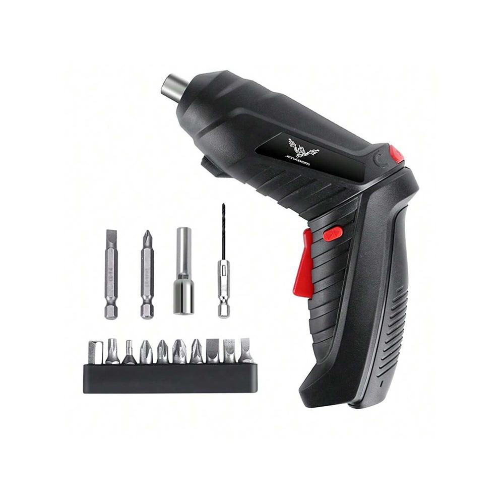 JENABOM 3.6V Electric Screwdriver Set, 1 Set USB Rechargeable Cordless Screwdriver with LED Light, Power Tool Set for Home Maintenance Repair, Complete Tool Set
