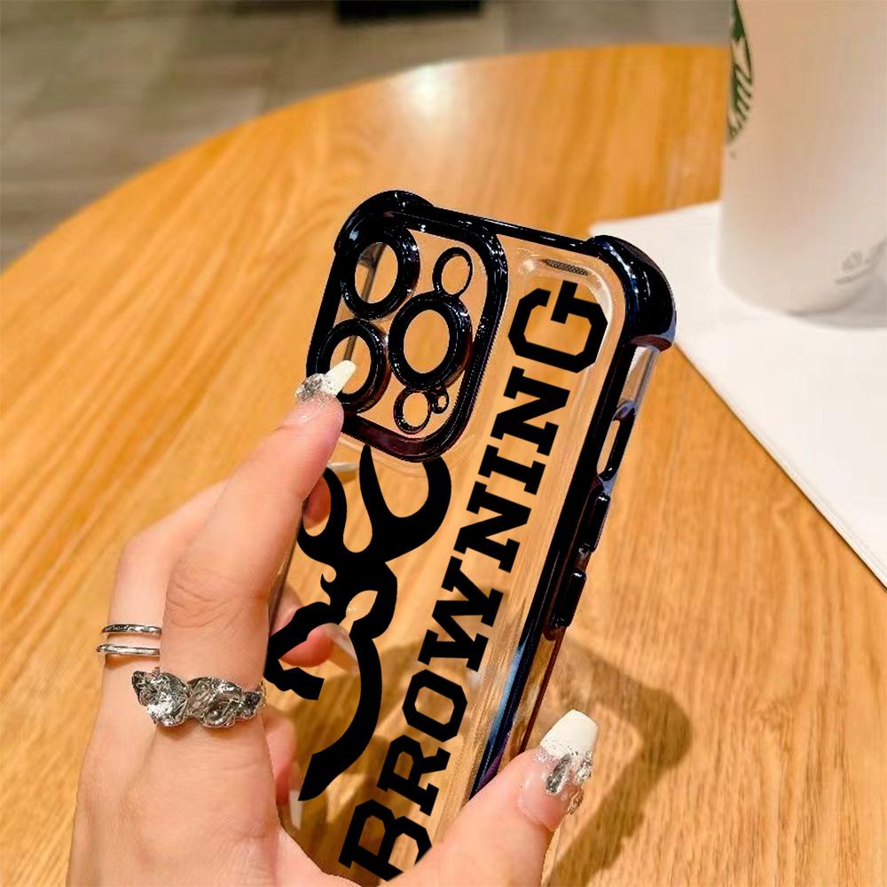 Camo Browning Logo Phone Case Suitable for iPhone 17 16e 16 15 14 13 12 11 Mini Pro Max Air X XR XSMAX 8 7 Plus Anti Fall Matte Back Cover
