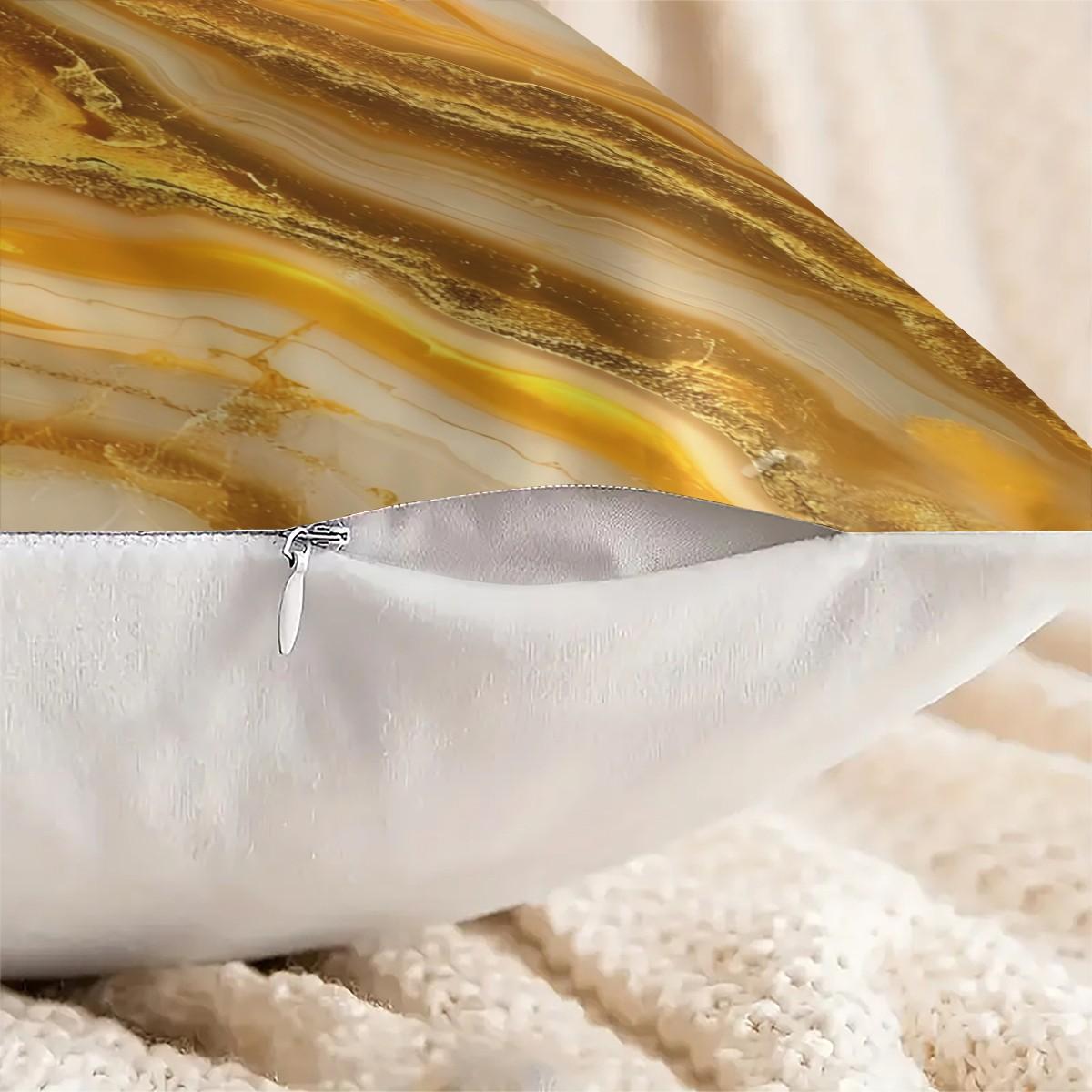 Marble Print Throw Pillow, Modern Luxury Decorative Pillow, Soft Square Cushion with Zipper Closure, Ideal for Sofa, Living Room and Bedroom Decor, Perfect Gift for Fluid Art Enthusiasts