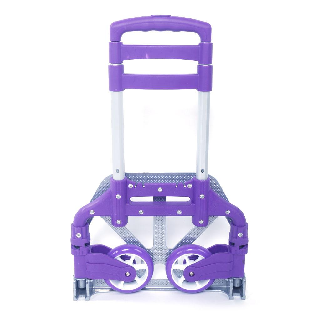Folding Hand Truck and Dolly 165-lbs Lightweight Portable Luggage Cart for School Travel Office Moving (Purple)