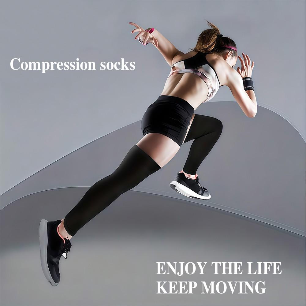 1 Pair Thigh High Compression Stockings, Firm Support 20-30 mmHg Gradient Compression Support