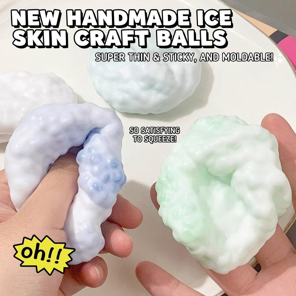 Pastel Cloud Crunchy Bead Stress Ball – Satisfying ASMR Squishy Fidget Toy for Anxiety Stress Relief, ADHD Autism Sensory, Portable Office Decompression