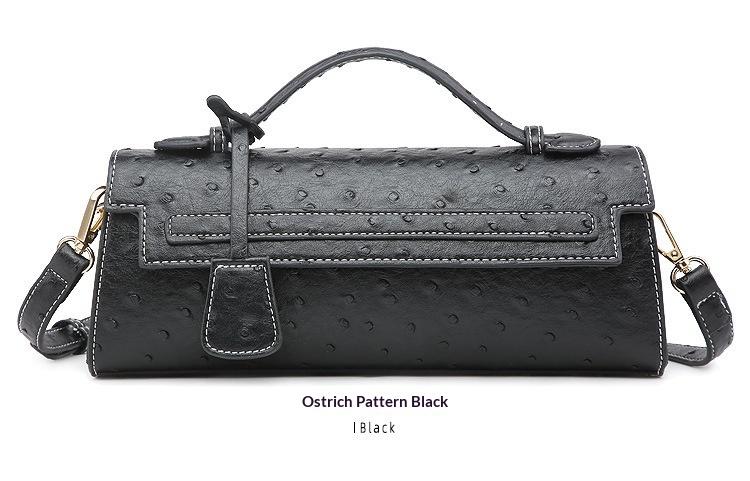 NOVEL Best-Selling New Arrival: Premium Ostrich-Print Handbag for Women, Luxury Niche Clutch, Unique Design, Retro Colors, Shoulder/Crossbody Bag, Elegant Evening Bag, Kelly Bag