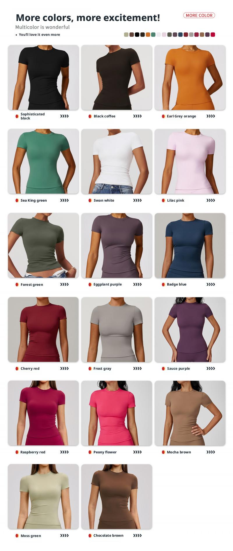 Solid color sports T-shirt, round neck, slim fit, stretchy fabric, suitable for yoga and gym workouts, women's sportswear, sporty style clothing, fitness shirt, workout top, loose-fitting gym shirt