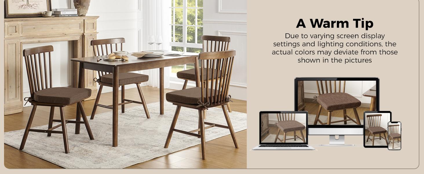 Downluxe Soft Memory Foam Chair Cushions for Dining Chairs, 16"x16"x2" U-Shaped with Ties & Non-Slip Backing, Microfiber Polyester, Christmas Gifts, #TikTokShopBlackFriday