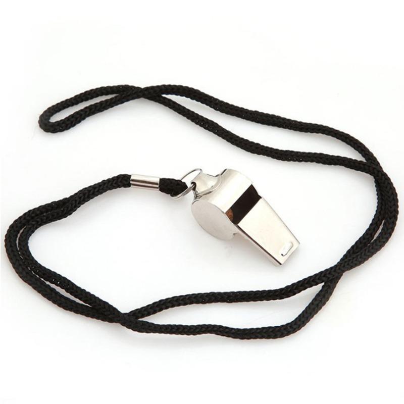 Stainless Steel Mini Whistle First Aid Whistle Soccer Football Basketball Volleyball Hockey Baseball Sports Referee Whistle Survival Outdoor Volleyball Gear