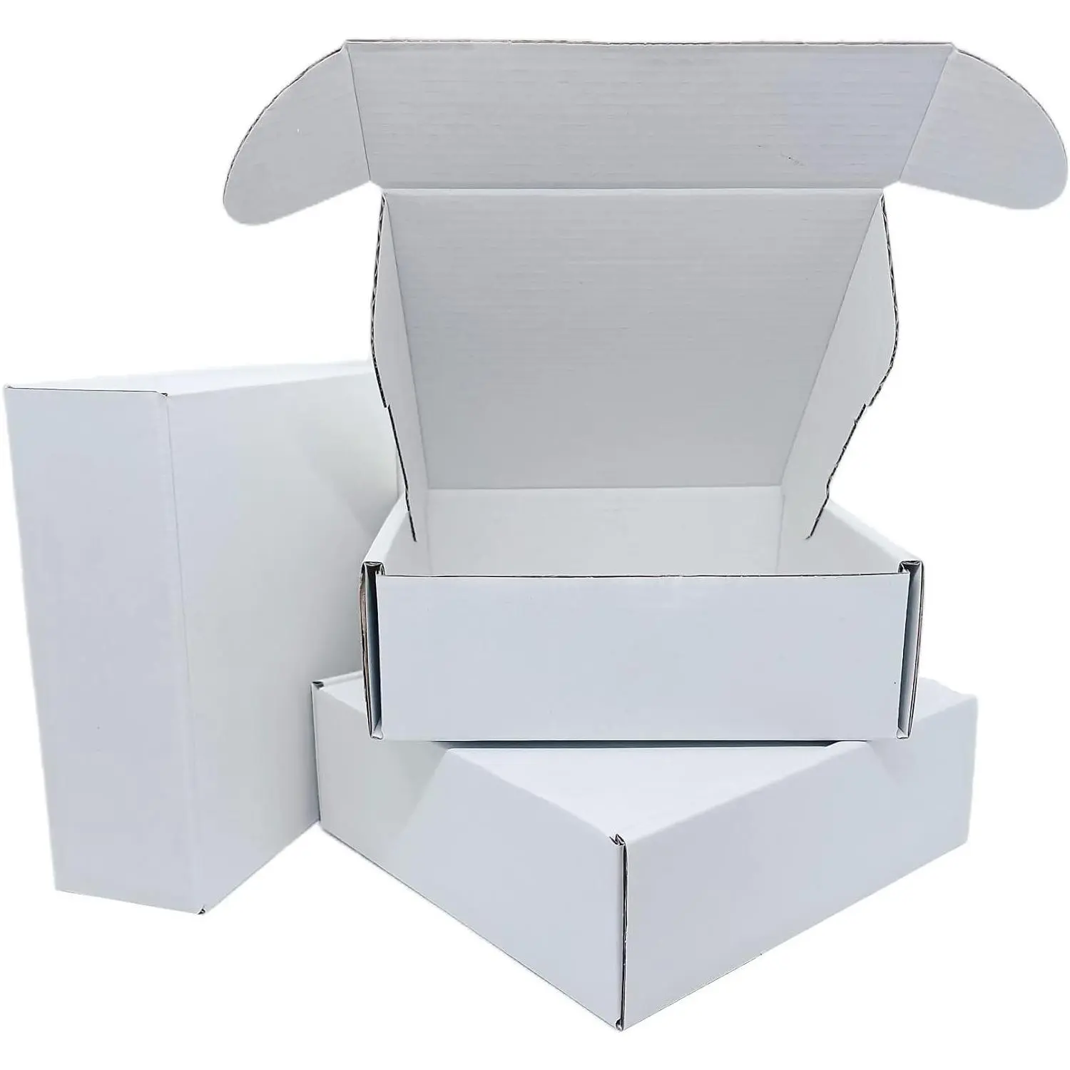 Small White Corrugated Shipping Boxes 6 x 6 x 2 Inches, 50 Pack Recyclable Gift Mailers for Storage and Business PackagingGift
