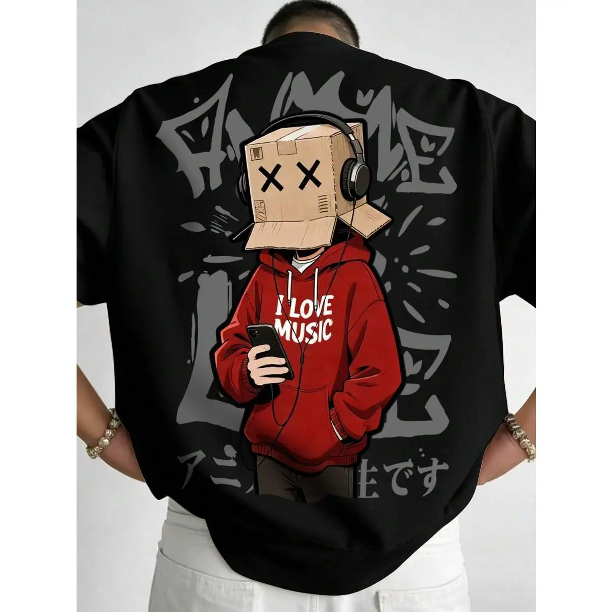 Manfinity LEGND Men's Cartoon Print Casual Versatile Daily Outing Short Sleeve T-Shirt Basketball Fabric Crewneck Menswear Soft Top Classic Graphic