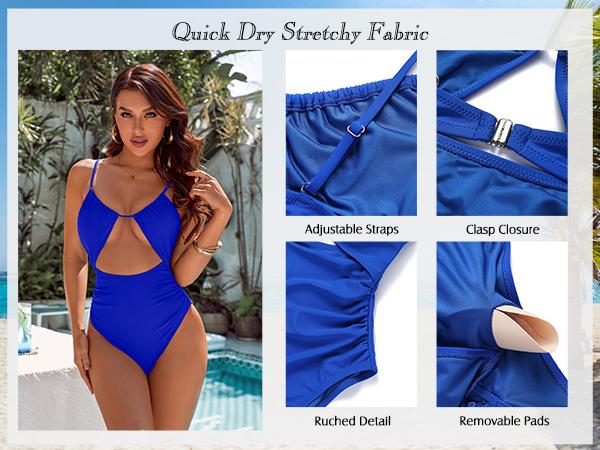 Blooming Jelly Womens One Piece Swimsuit Tummy Control Bathing Suit Sexy Flattering Cheeky High Cut Out Cute Ladies Swimwear#TikTokShopHolidayHaul