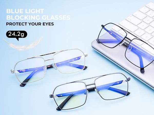 KALIYADI  Vintage Blue Light Blocking Glasses， Ideal for work study and gaming  relieves eye strain UV protection(AN28)
