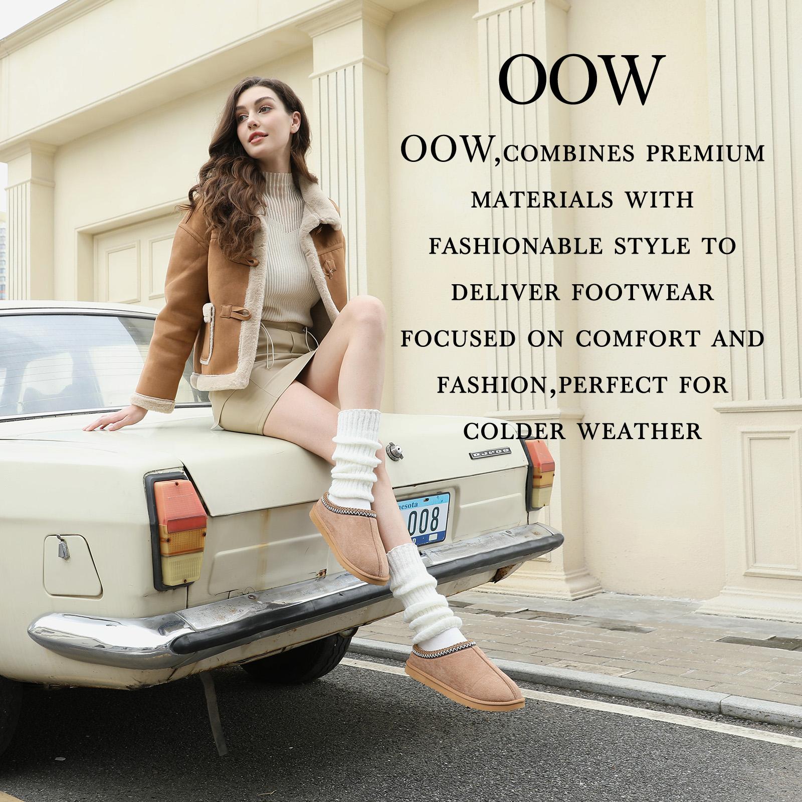 Women's Platform Slippers for Women  Indoor and Outdoors Slippers Slip On Fur Fleece Lined Suede Short Ankle Boots Indoor and Outdoor Furry Warm House Slippers Anti-Slip Boot for Outdoor