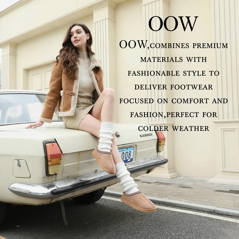 Women's Platform Slippers for Women  Indoor and Outdoors Slippers Slip On Fur Fleece Lined Suede Short Ankle Boots Indoor and Outdoor Furry Warm House Slippers Anti-Slip Boot for Outdoor