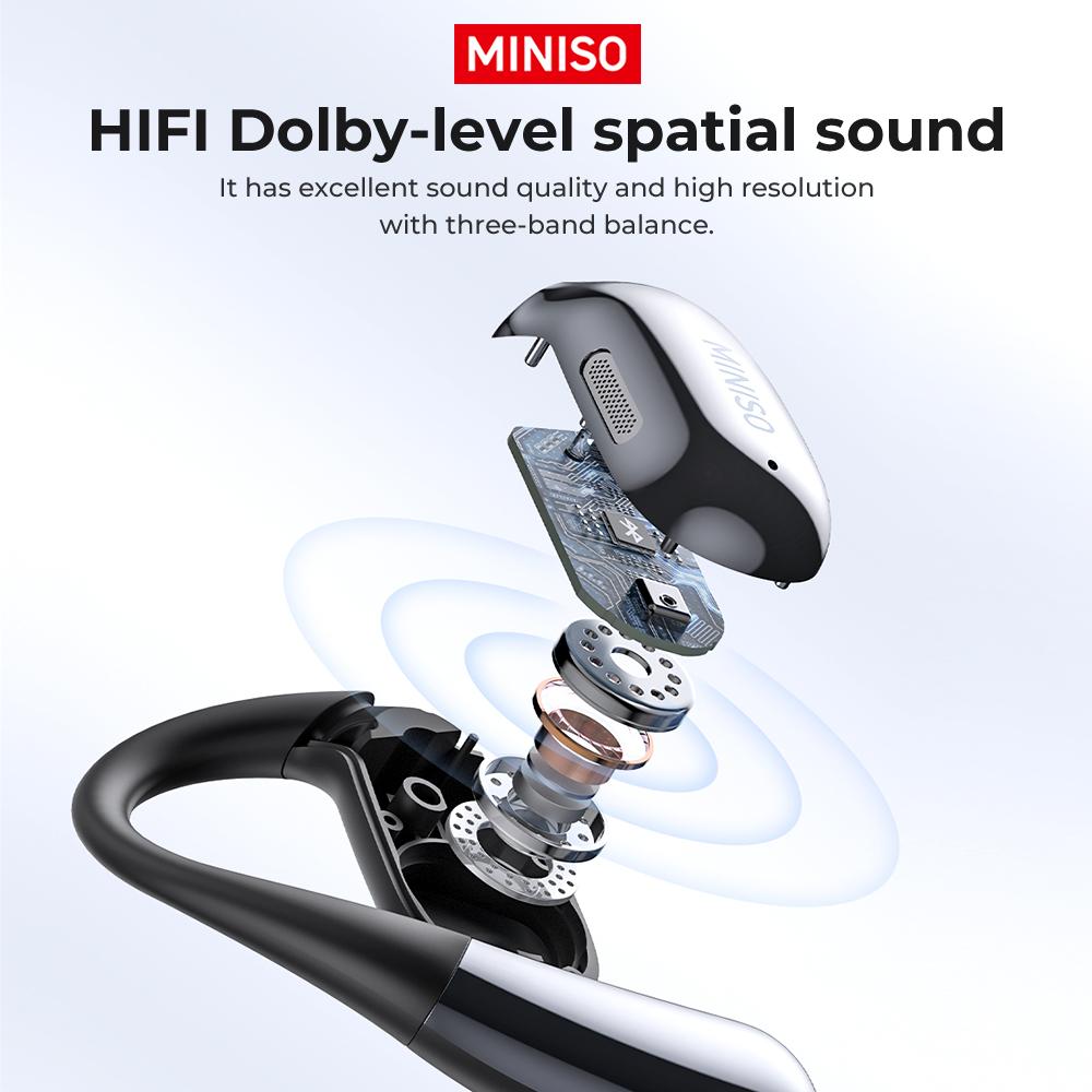 MINISO MS182 OWS Wireless Bluetooth Earbuds HIFI Sound Quality Support Playing Music Phone Calls Headphones Full Color Display Touch Screen Built-in Microphone