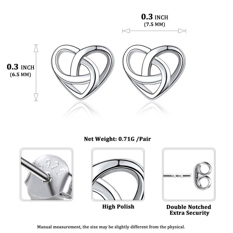 FaithHeart Celtic Knot Stud EarringS Heart Earring Studs Celtic Jewelry