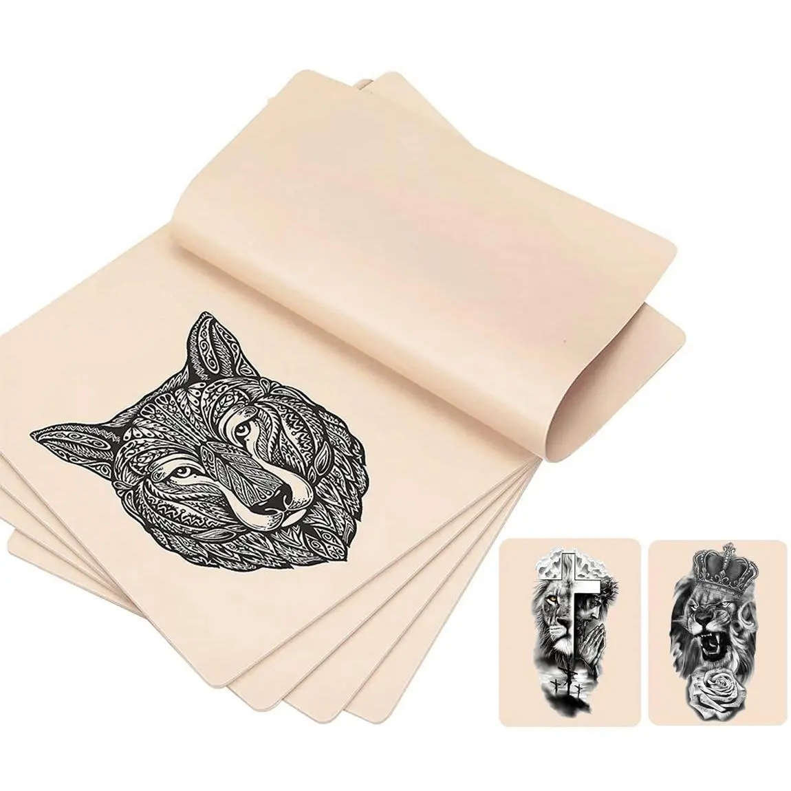 5 Pack Blank Tattoo Practice Fake Skin, 8×6 Inch Double Sided Training Skin, Microblading Eyebrow Tattoo Practice Skin Sheets, Tattoo Supplies for Newbies and Experienced Tattoo Artists