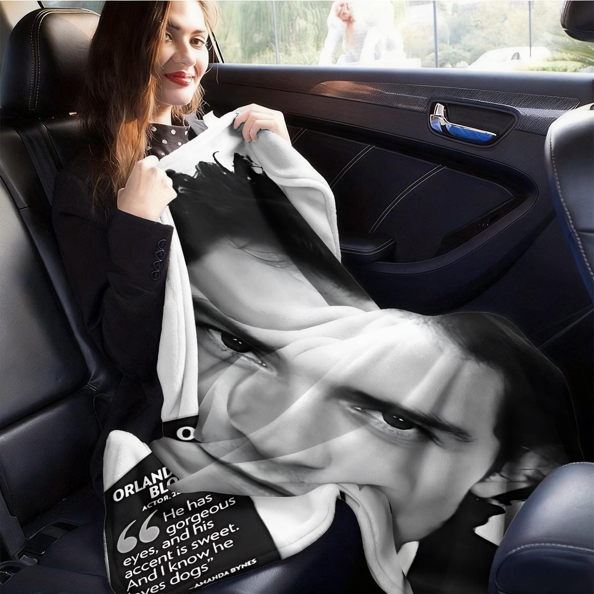 Orlando Bloom creativity  flannel blanket, exclusive gift for home, office, camping travel, personalized pattern design, modern style, soft texture