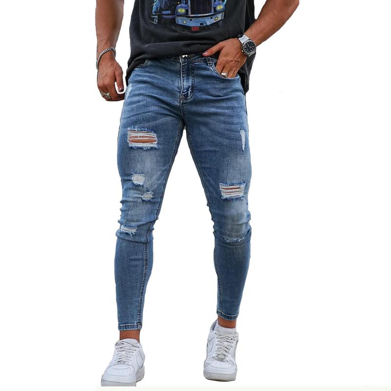 GINGTTO Men Skinny Jeans Slim Fit Stretch Elastic Waist Denim Pants