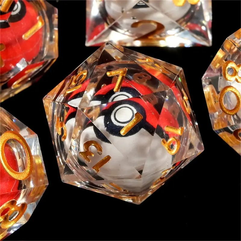 Rotating Eye Dnd Dice Set, 7 Piece Liquid Core Polyhedral Dice Game for Dungeons & Dragons Rpg, Resin Sharp Edge D&d Dice Rotating Eye Dnd Dice Set, 7 Piece Liquid Core Polyhedral Dice Game for Dungeons & Dragons Rpg, Resin Sharp Edge D&d Dice