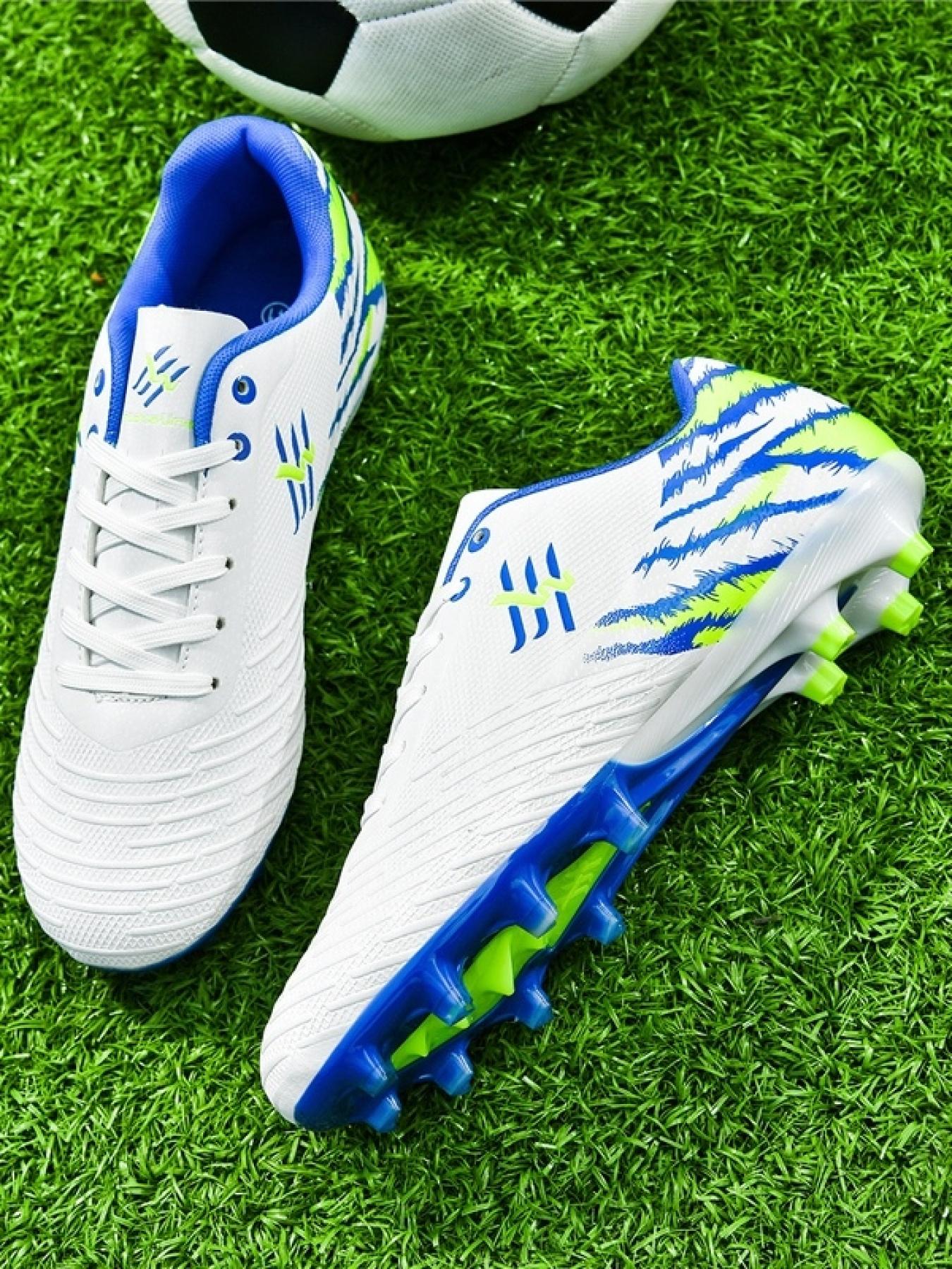 1 Pair Unisex Actual Combat Training Football Shoes TPU Rubber Anti-Slip Long & Short Studs Outsole Speed Up Anti-Slip Comfortable Wrap For Match And Training