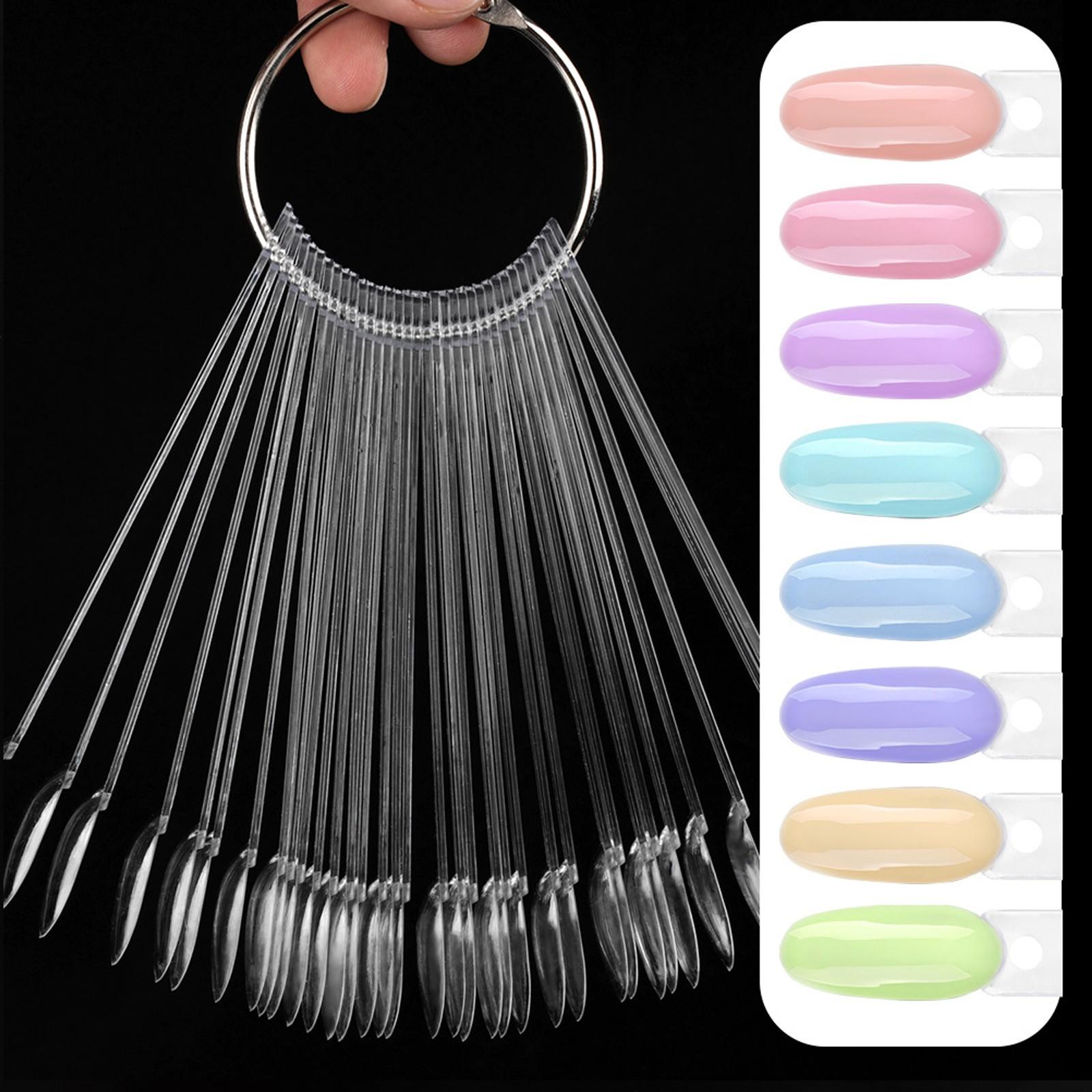 CyrilynnsNails New 50PCS Nail Products Nail Fan Card Polish Card Nail PolishPractice Polish Color Plate