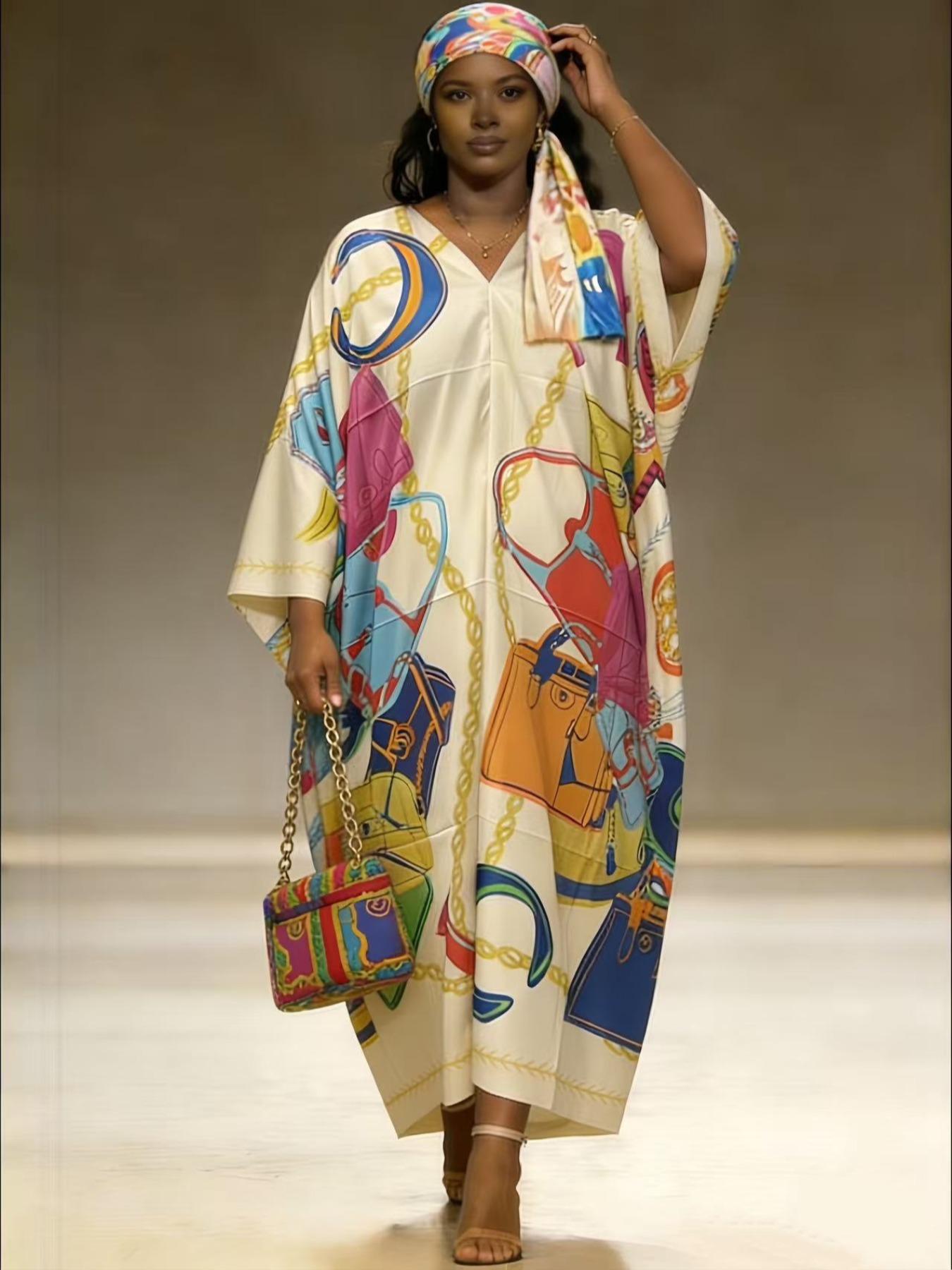 2-piece set woman‘ s Boho Kaftan Beach Cover Up  – Oversized Maxi Dress Beachwear for Summer Vacation & Resort Wear ✨