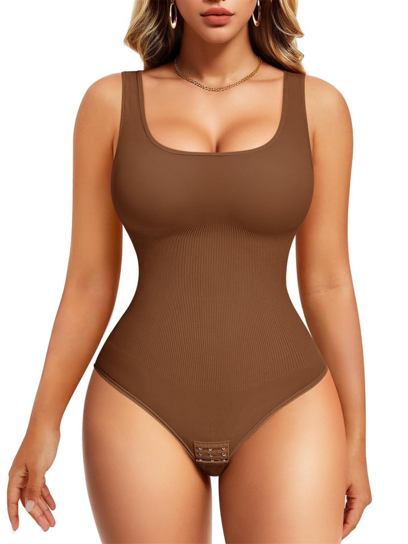 Women's Shapewear Bodysuit, Compress Shapewear, Waist Abdomen Ribbed Strengthening, Wide Shoulder Straps, Chest Support, Belly Control, All Seasons