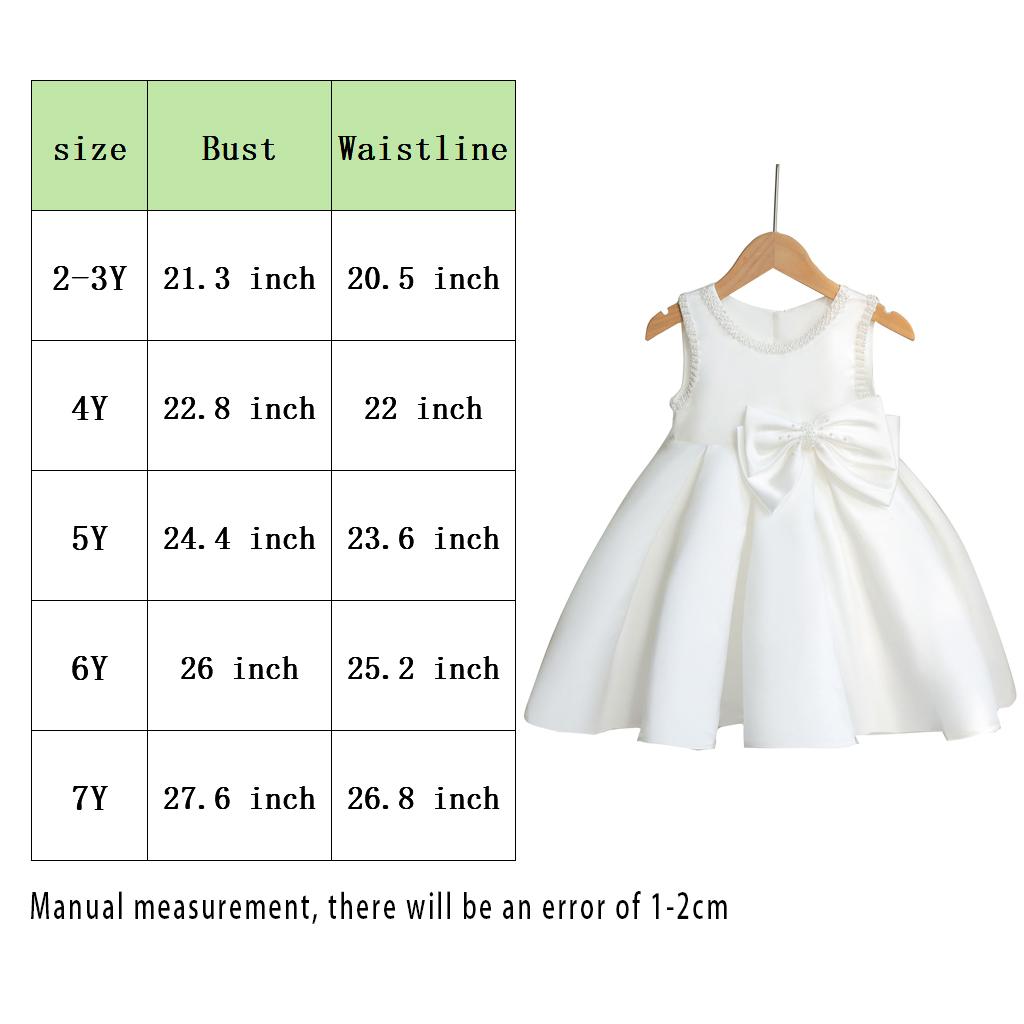 Luxury Princess Flower Girl Dress Cute Bow Summer Girls 2 Year Old Little Girls Formal Wedding Dresses Elegant Girl Party dress Baby Clothes Toddler frock First Birthday Gown
