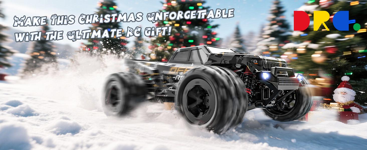DEERC 9300 Remote Control Car High Speed RC Cars for Adults 1:16 Scale 40 KM/H 4WD Off Road Monster Trucks,2.4GHz All Terrain Toy Trucks with 2 Rechargeable Battery