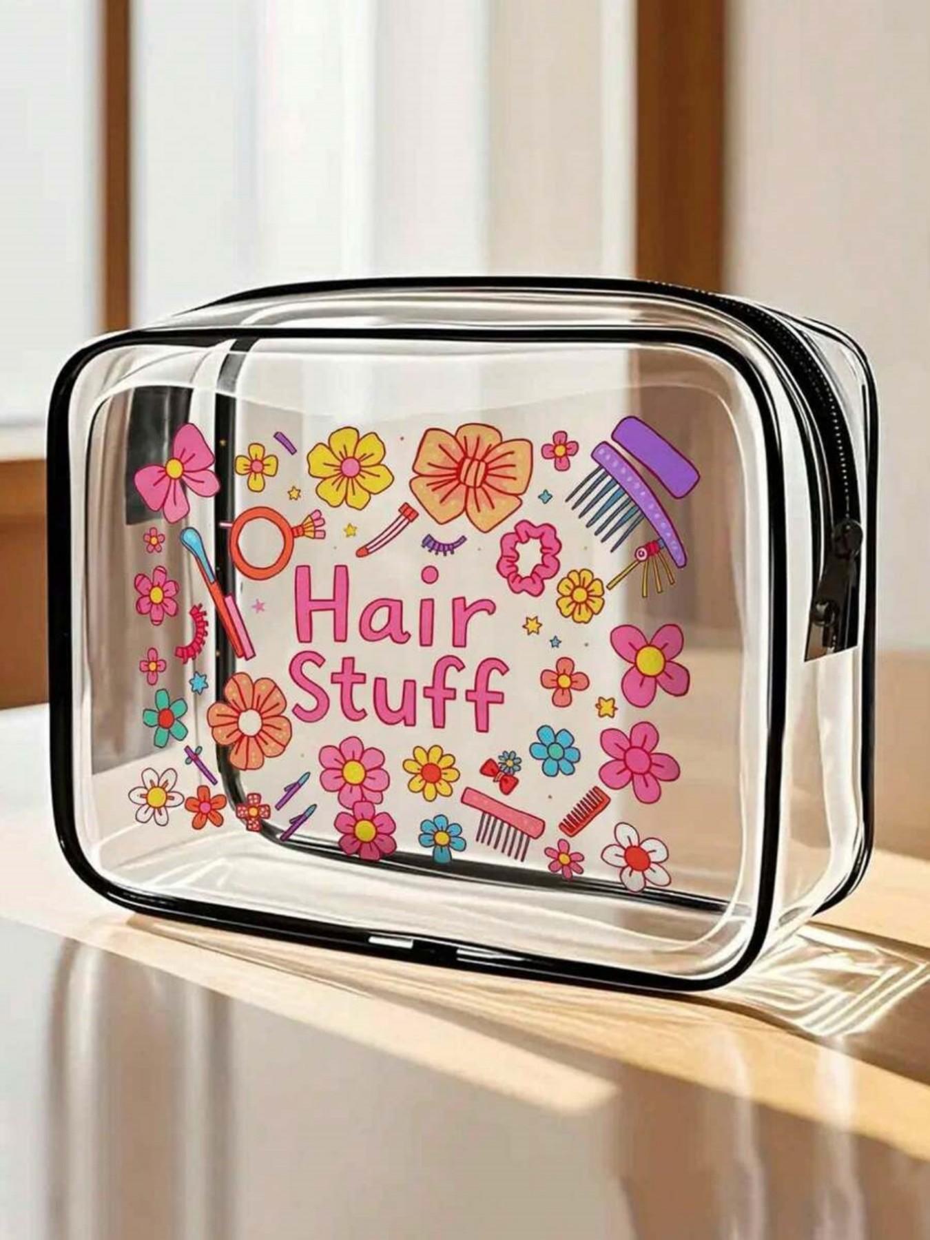 PVC Travel Organizer Pouch, Lightweight Fade-Resistant Cosmetics Bag, Portable Makeup Case, Easy-To-Clean Smart Storage Pouch