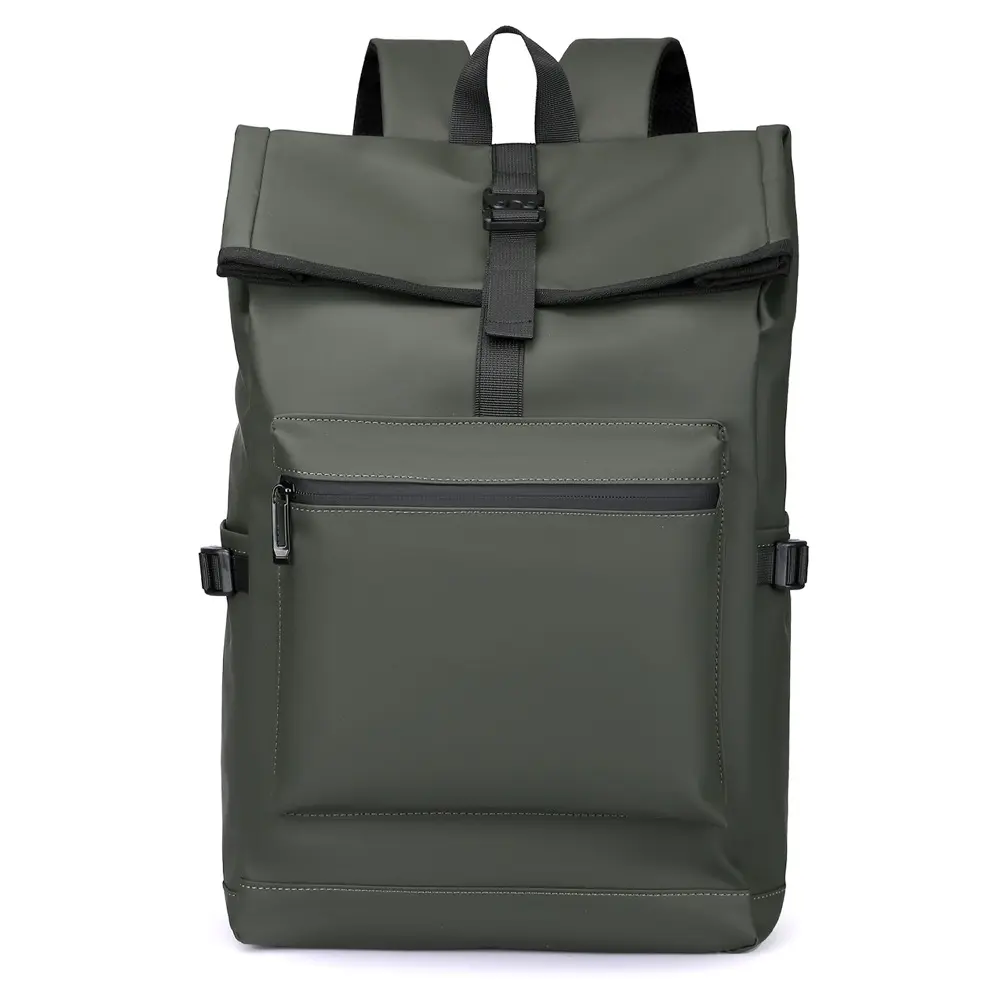 Waterproof Commuter Backpack For Men 14in Laptop Bag Business Travel Daypack Durable PU Leather Casual Work Essential Urban Minimalist Stylish