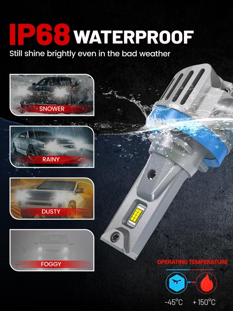 2pcs H1 H7 H4 H11 9005 HB3 9006 HB4 LED Headlight Bulb 50000LM Super Bright CANBUS Led Automobile Lamps Plug And Play Turbo Fan Diode Car Lights 6000K 12V