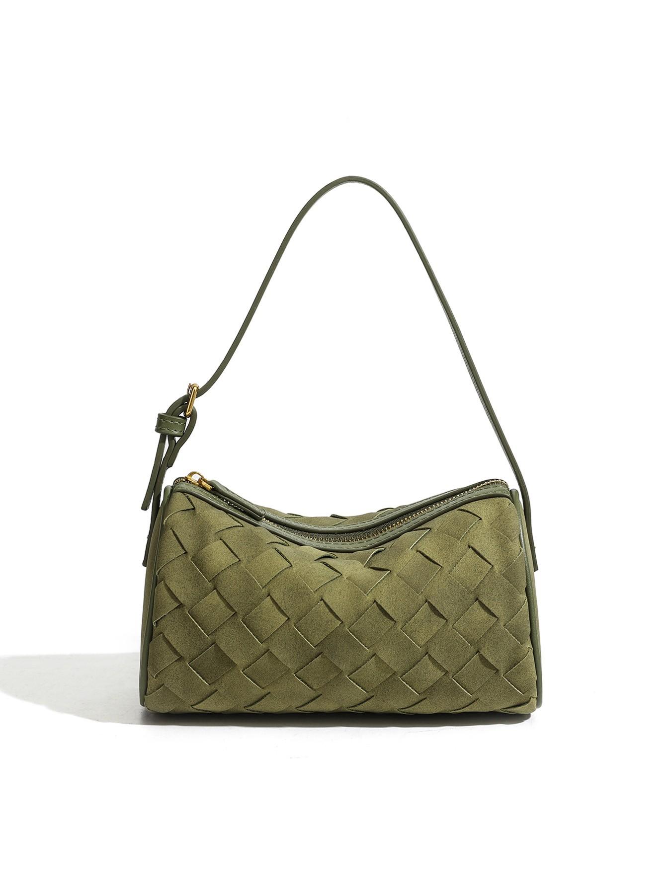 Lazy Person Underarm Bag, Patchwork Woven Small Square Bag, Versatile and Bright, Unique Luxury Underarm Shoulder Bag, Simple Crossbody Handbag