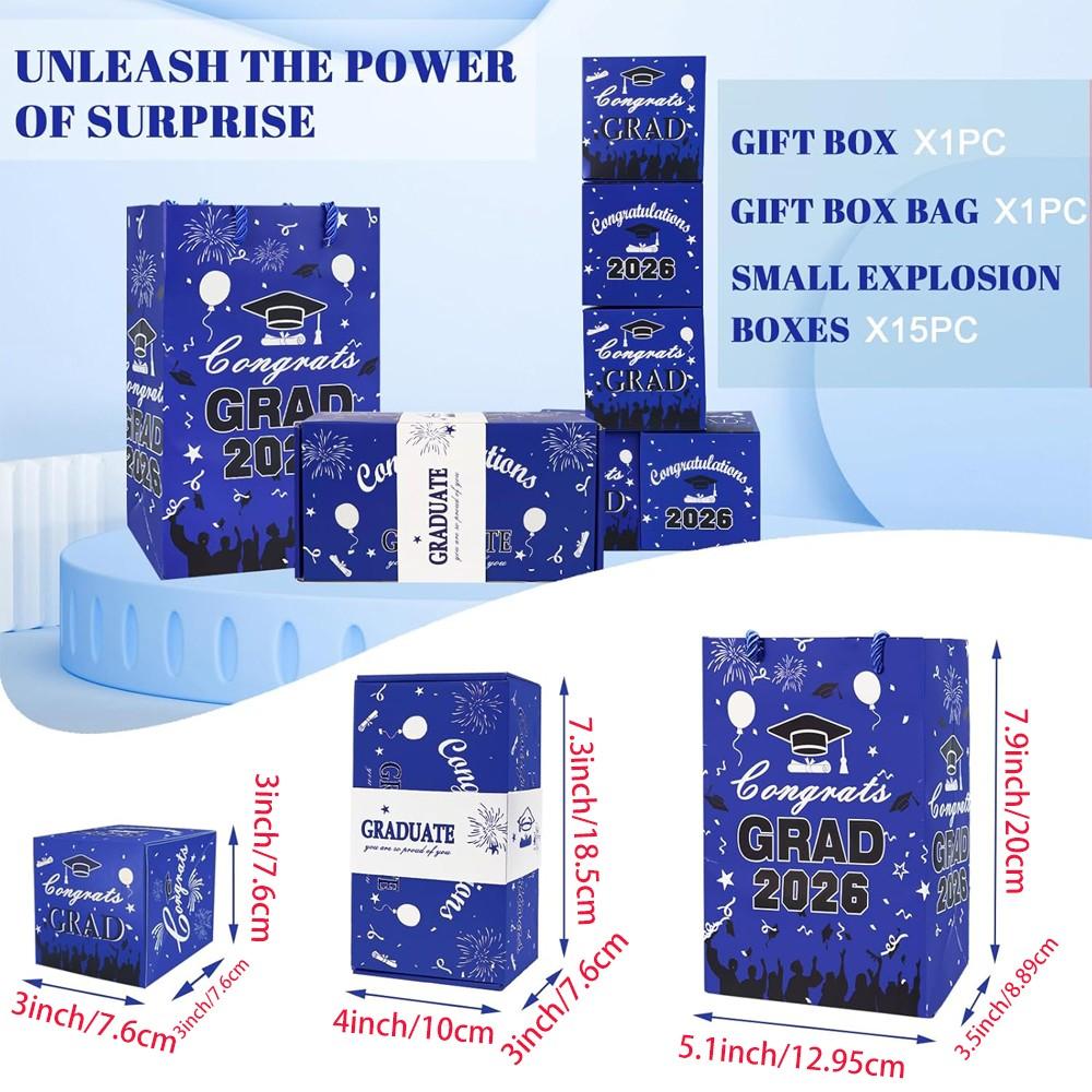 12/16 Bounce Surprise Gift Box, Unique Foldable Envelope, Colorful Confetti, Birthday Anniversary Valentine Proposal Cash Explosion Luxury