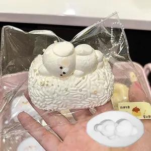 3D Cute Cartoon Duck Shape Scented Candle Silicone Mold DIY Candle Making Kit Handmade Bread Shape Cake Soap Resin Mould