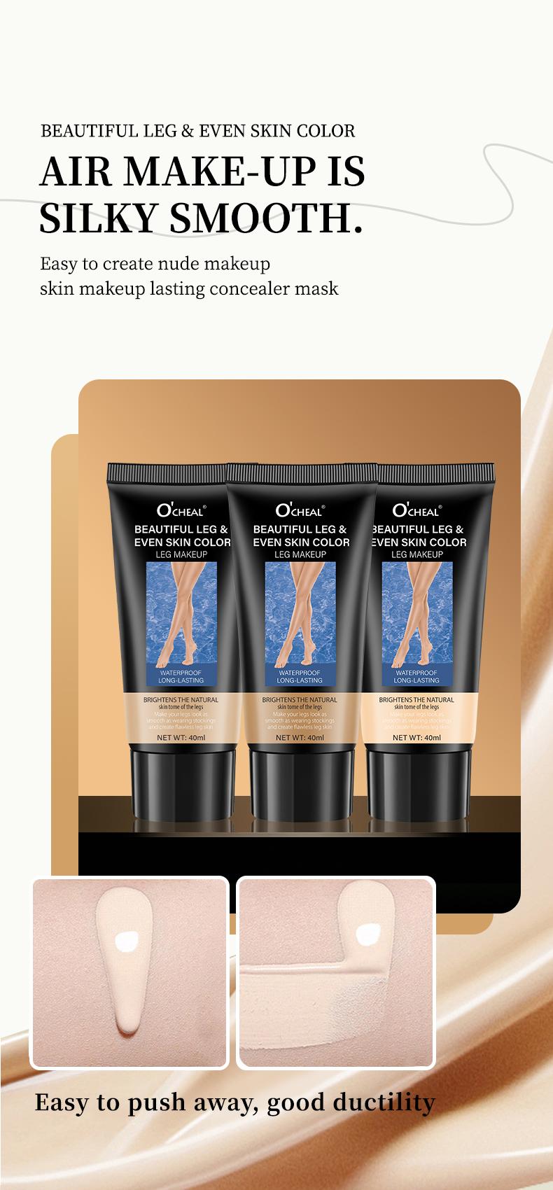 Self Tanning Lotion Leg Makeup Cream 3 Shades Waterproof Long Lasting High Coverage Hydrating Smooth Even Skin Tone Concealer
