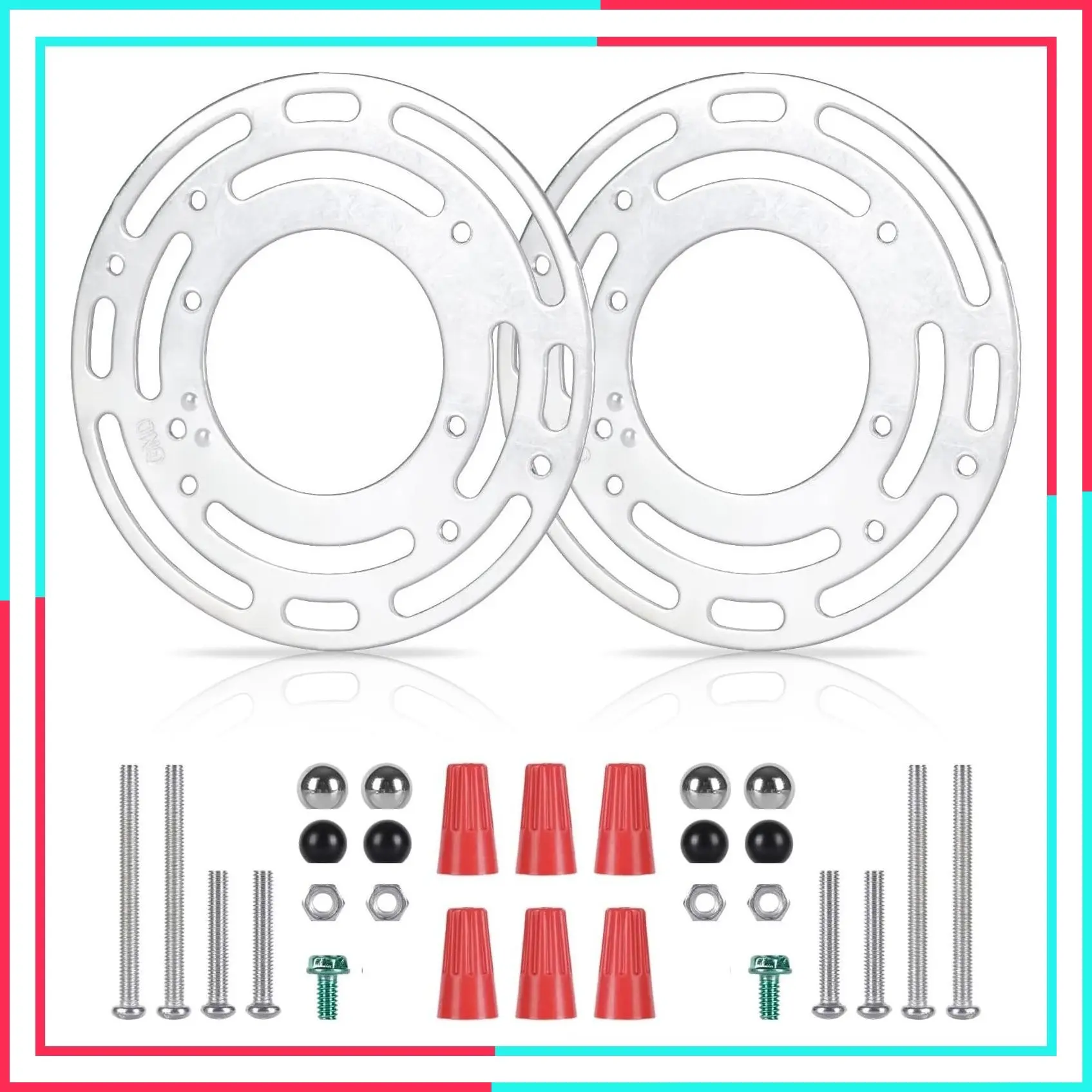 2 Pack Light Fixture Mounting Brackets, Ceiling Light Mounting Plate, Wall Mount Blocks with Screws and Nuts, 4 Inch Round Junction Box Adapter for Wall Sconce, Chandelier, Pendant